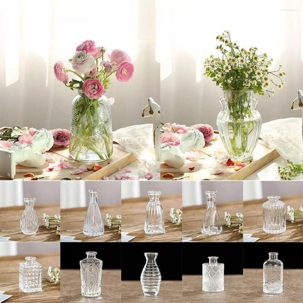 Вазы INS настольные украшения товары для свадебной вечеринки прозрачная тисненная гидропонная ваза для растений стеклянный цветок