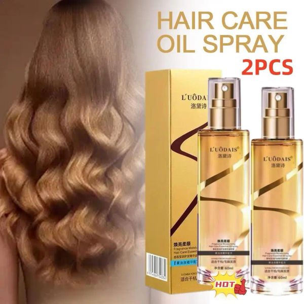 Balsami Profumo Olio per la cura dei capelli Spray innocuo Olio per capelli 2 pezzi Olio per capelli ricci Lucentezza per capelli Idratante Nutriente Regalo per le donne