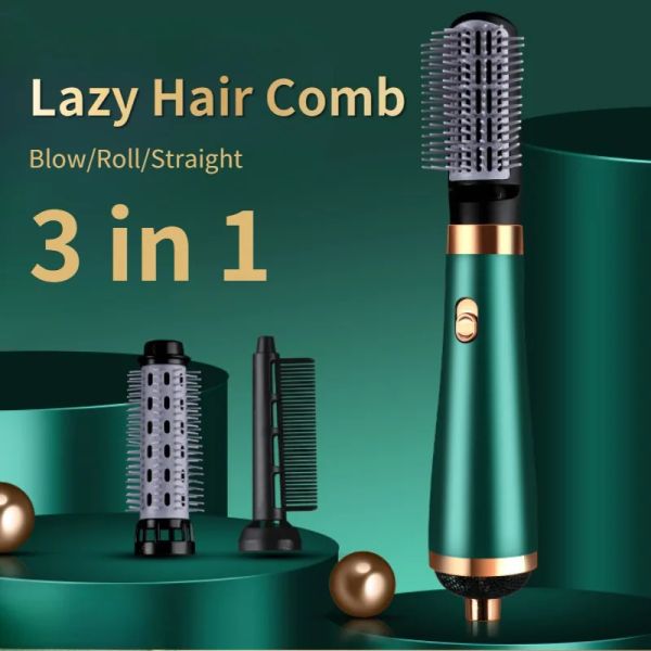 Escovas secador de cabelo escova 3 em 1 multifuncional ventilador de cabelo pente íon negativo cabelo fofo escova de ar quente pente reto curling ferro ferramentas