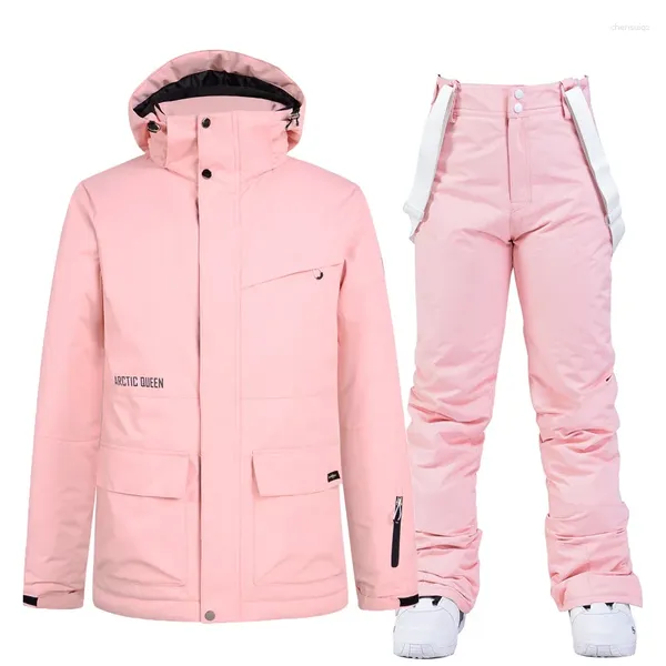 Skijacken -30 Grad Skianzug Frauen Winter und Hosen warme wasserdichte Damenjacke Outdoor Schnee Snowboarden Marke