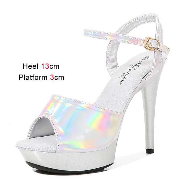 Scarpe eleganti 16.5CM Tacchi alti da sposa 2023 Estate Nuovi sandali che cambiano colore Moda donna Pole Dance 7CM Piattaforma impermeabile H240321RS5K