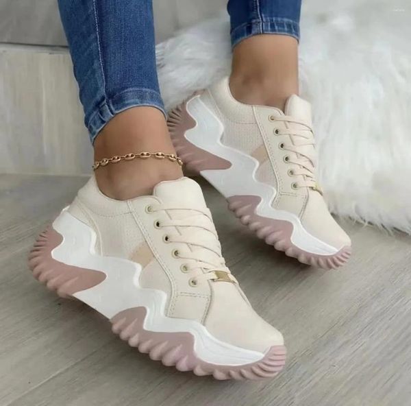 Sapatos casuais moda tênis de alta qualidade sapato lona tênis feminino rendas até respirável correndo outono plataforma meninas vulcanizado