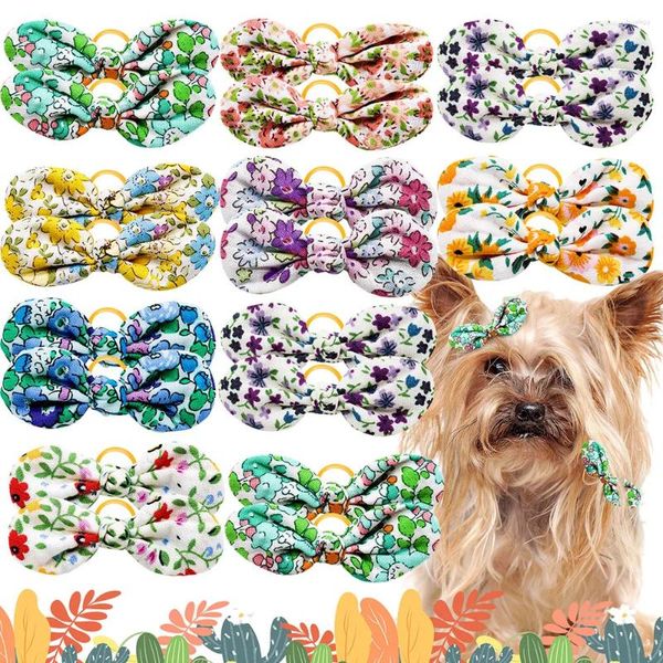 Hundebekleidung Wholease Pet Hair Bows100PCS Bulk Bows Accessories Small Cat For Dogs Pets Grooming