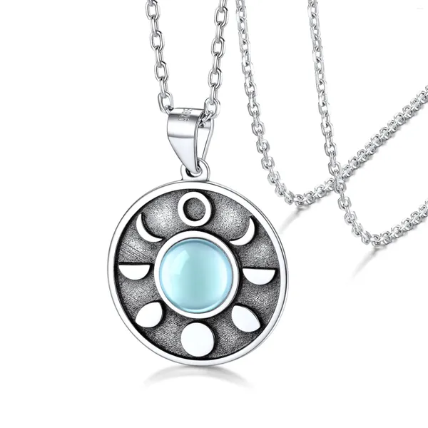 Collane con ciondolo CateneCollana Pro con fasi lunari in argento sterling per donna ragazza Confezione regalo delicata personalizzabile CP668