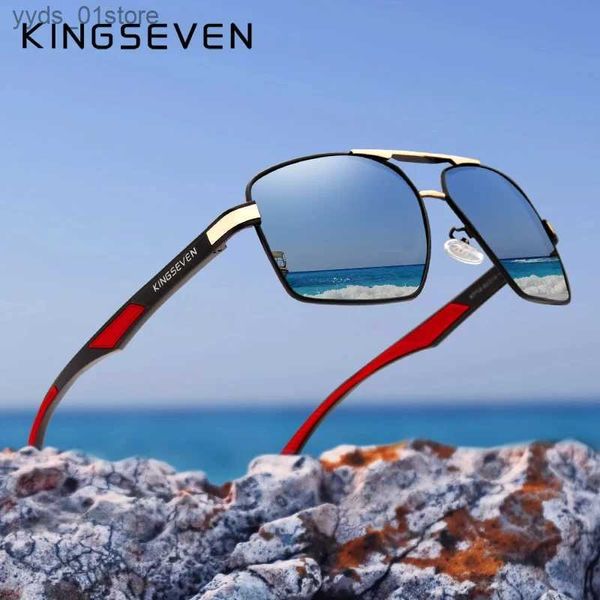Occhiali da sole KINGSEVEN Marca 2023 Occhiali DESIGN Uomo Occhiali da sole polarizzati Rivestimento Occhiali a specchio Oculos Occhiali maschili Accessori per donna L240320