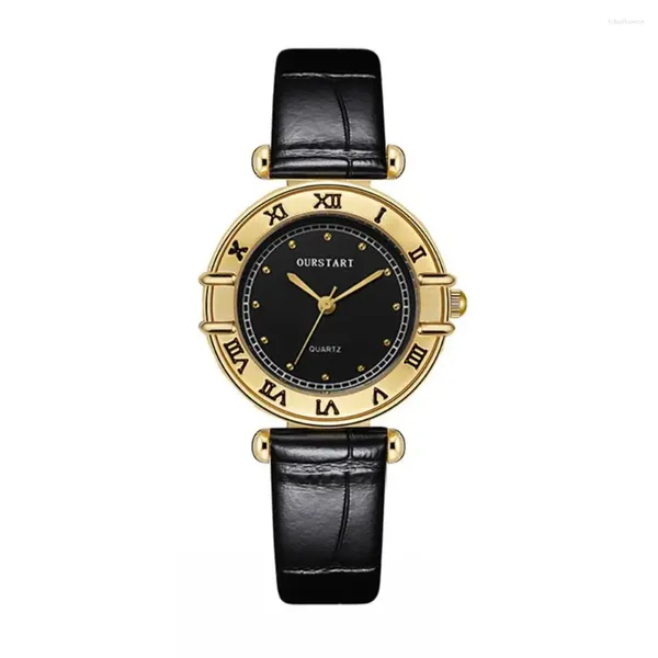 Armbanduhren, formelle Anlässe, stilvolle Damen-Quarzuhr mit Retro-Stil-Zifferblatt, verstellbares Kunstlederarmband, hoch für das Büro