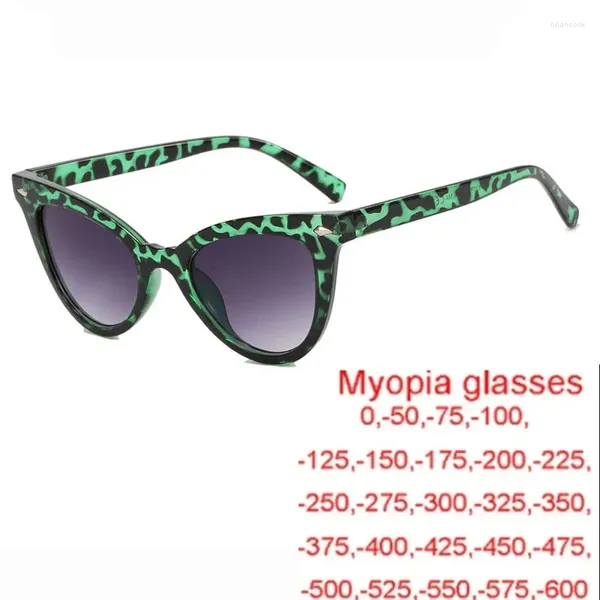 Солнцезащитные очки в стиле ретро с металлическим щитком, поляризационные очки для близорукости, женские новинка 2024 года, уникальные очки для близорукости