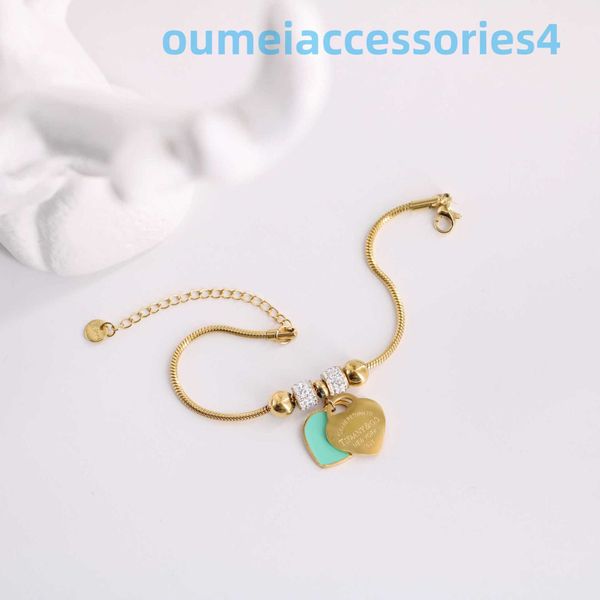 2024 designer de luxo marca jóias pulseiras titânio coreano 18k ouro clássico azul gota óleo impresso amor cobra osso corrente pulseira para mulher