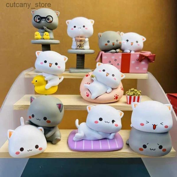 Aktionsspielfiguren Neue Kawaii Mitao Katze 2 Saison Glückskatze Günstige süße Katze Blind Box Spielzeug Überraschungsfigur Cartoon Puppe Sammeln Modell Weihnachtsgeschenk L240320