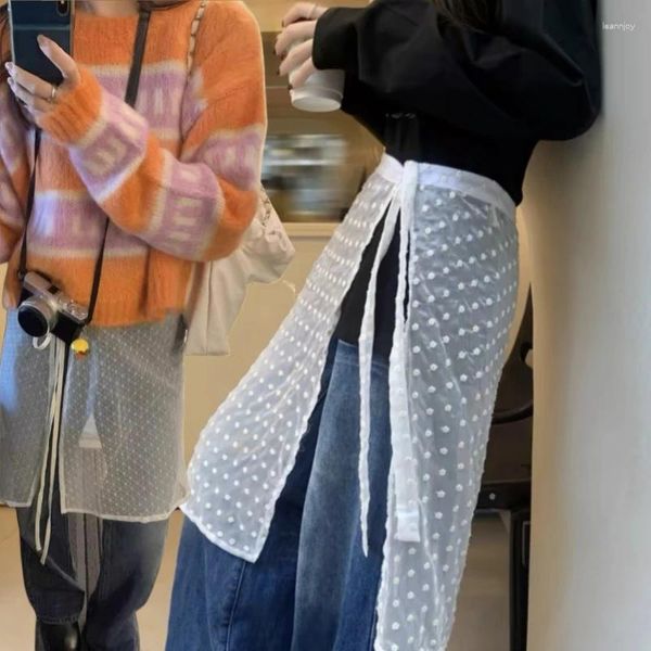 Röcke Ins Fart Curtain Koreanischer Stil Blogger Leichte Belüftung Spitze Pailletten Durchsichtiger Riemen Einteiliges Verbandkleid