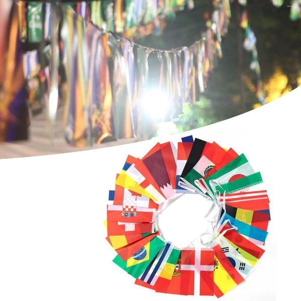 Decoração de festa 95ft 100 países bandeira de corda bandeira mundial bandeiras internacionais para bares clubes esportivos escola