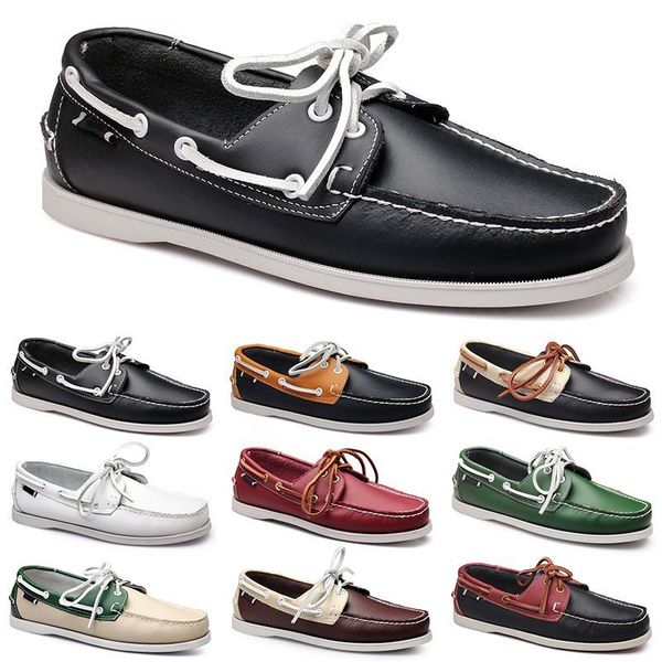 Scarpe casual da uomo Nero Tempo libero Silvers Taupe Dlives Marrone Grigio Rosso Verde Walking Low Soft Multis Pelle Sneakers da uomo Scarpe da ginnastica da esterno Scarpe da barca Traspiranti BB032