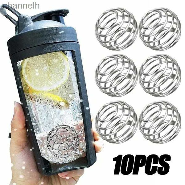 Bottiglie d'acqua 2/5/10 pezzi Sfere shaker in acciaio inossidabile Frusta Miscelatore di proteine Mixer Ball Bar Drink Gadget per Fitness Sport Shaker Cup Bottiglia yq240320