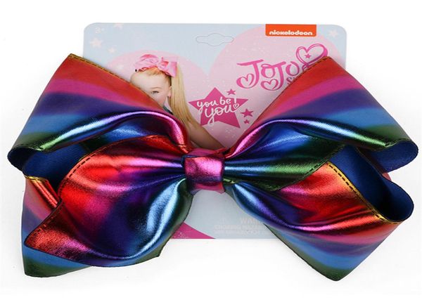 Jojo Bows 8 pollici Big Bows Girlie Metallic Siwa Bow Radiation Tornante Sirena Hairwear Festa di Natale per bambini wear3092801