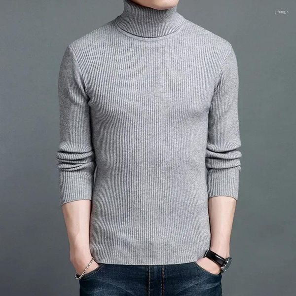 Tapetes de inverno suéteres de gola alta masculina marca pulôveres de malha casual suéter masculino quente roupas de malha de alta qualidade