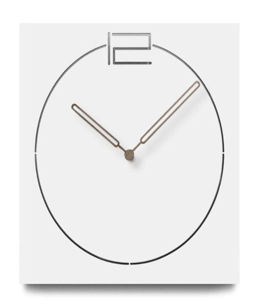 Orologi da parete Orologio moderno in legno nordico Soggiorno Creativo Semplice Europa Silenzioso fatto a mano al quarzo MDF Legno Quadrato sospeso Bianco5228779