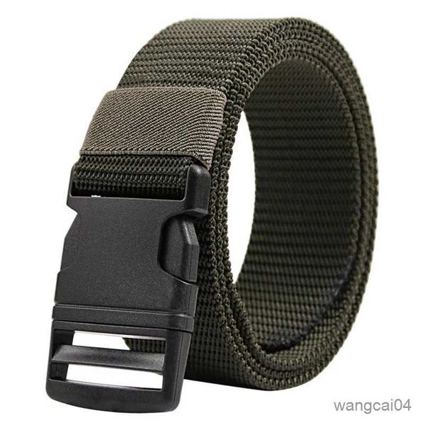 Cinture Cintura da uomo militare Cintura nuova militare Cintura regolabile da uomo Cintura tattica da viaggio all'aperto con fibbia in plastica per pantaloni 125 cm