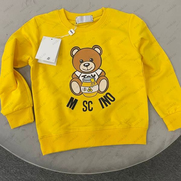 Designer Kinder Kleidung Kinder MO Rundhals Sweatshirt Luxus Kind Hoodie Klassische Junge Mädchen Hoodies Mode Langarm Little Bear Print Pullover CXD2403202-6