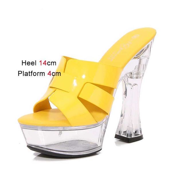 Kleidschuhe Damen Neue Kristallboden Hausschuhe Nachtclub Sommer High Heels 14 cm Sexy Hollow Out Weibliche Plus Size Mode Party Sandalen H2403252