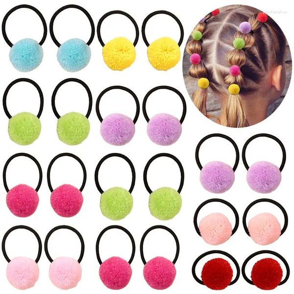 Saç aksesuarları 16pcs/set elastik mercan polar top bantları çocuklar için tatlılar kız kauçuk scrunchie kızlar at kuyruğu tutucu bağları