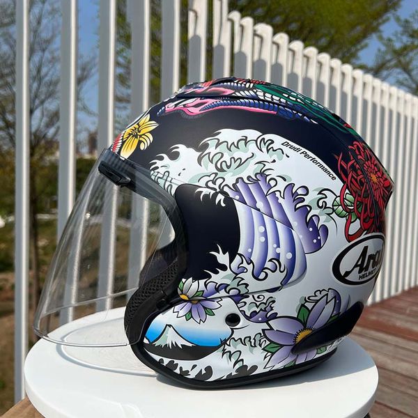 ARA I Jet VZ-RAM Orientalblau Matt 3/4 Jethelm Off Road Racing Motocross Motorradhelm