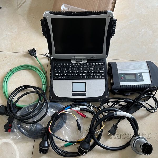 Strumento diagnostico automatico MB Star C4 con laptop Toughbook CF19 I5 per Mercedes Ruota Diagnosi PC installato Well Ultime SO/FT-Carre V12.2023 480 GB SSD Set completo pronto per il lavoro
