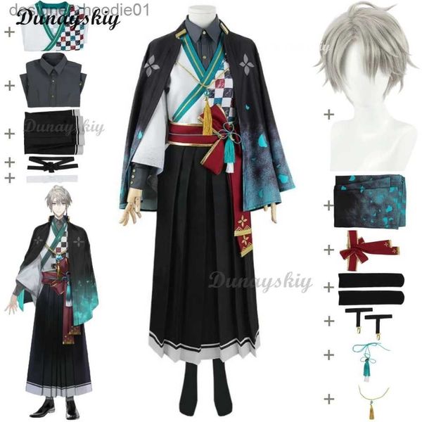 cosplay Costumi anime YouTube VTuber Kaida Haru Nijisanji V LZ parrucca di ruolo anime Kimono giapponese uniforme Halloween spettacolo teatrale setC24320