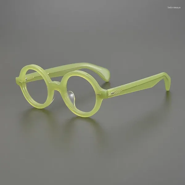 Sonnenbrillenrahmen Vintage Acetat Runder Rahmen Männer Handgemacht Schwarz Rezept Myopie Brillen Optische Lesebrille Damen