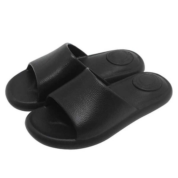 Chinelos nova moda verão casal cor sólida alívio plana slides lite sandálias finas para mulheres homens casa indoor flip flops01yj1a h240322