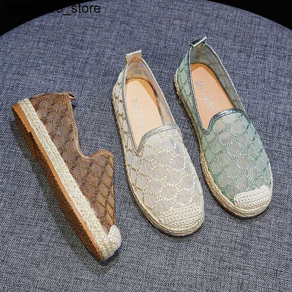 Casual Schuhe Flache Schuhe Frau 2023 Heißer Verkauf Slip auf Espadrilles für Frauen Loafers Zapatos Mujer Spitze Wohnungen Frauen Mesh maultiere Damen Schuhe Q240320