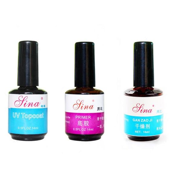 14 ml UV Primer Base Gel Top Coat Pro Nail Art Polish Acryl 18 ml Trockenmittel Neueste3294172