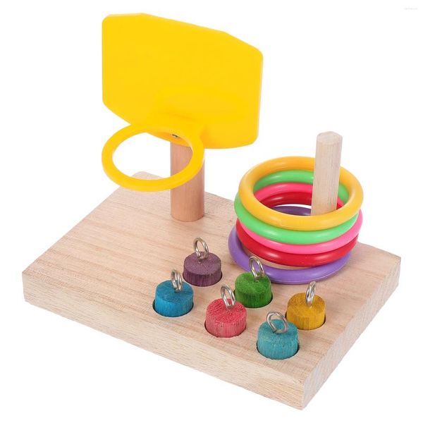 Outros suprimentos para pássaros 1 conjunto de gaiola de papagaio brinquedo mini treinamento de basquete