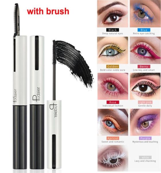 Pudaier Mascara in fibra 4D con pennello per ciglia 9 colori Effetto volume Mascara Impermeabile Arricciatura spessa Allungamento Ciglia per sesso Occhi Mak8027866