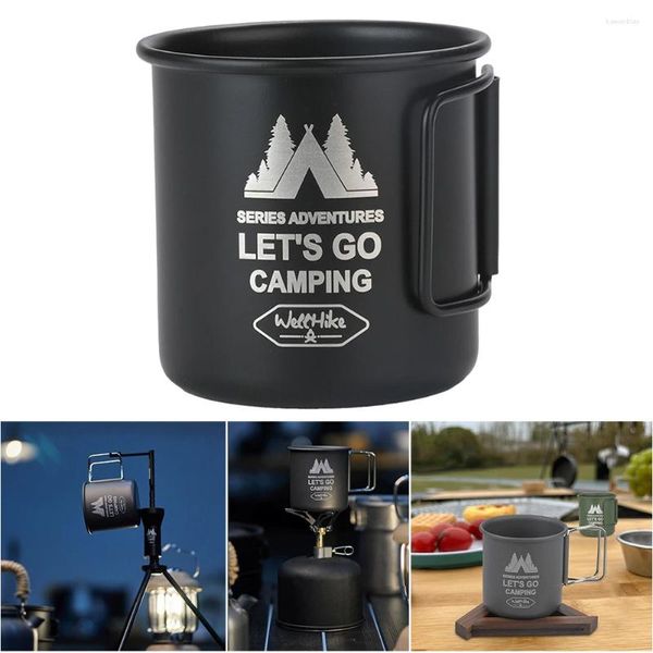 Tassen Camping Aluminiumlegierung Tasse Tourist Geschirr Picknick Utensilien Outdoor Wandern Kaffee 300ML Reise Trinken