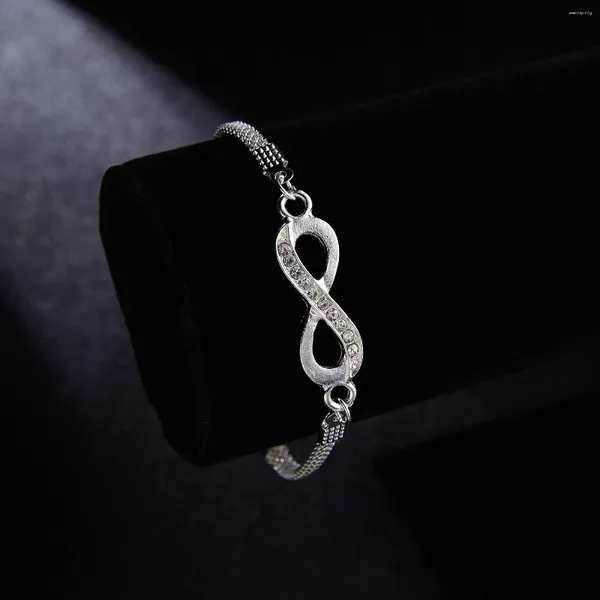 Charm Armbänder Strass Unendlichkeitsarmband für Frauen Männer 8 Zahlenform Anhänger Schmuck Blange Paar Liebhaber Freund Geschenke