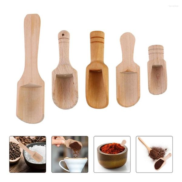 Cucchiai da 10 pezzi Scoop di gelati piccoli cucchiaio in legno Coffee zucchero da tè da tè in bambù Mini cucchiaino da tè per polveri