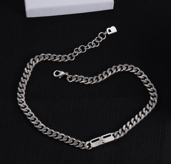 Mode Antike Silber Cuban Link Kette Choker Halskette Hip Hop Designer Brief Charme Anhänger Halsketten Für Männer Frauen Liebhaber Geschenk