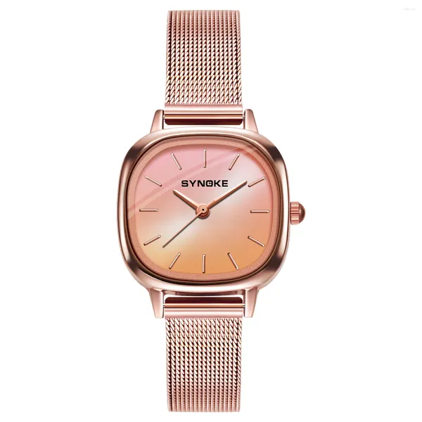 Orologi da polso SYNOKE Orologi da donna Elegante orologio da polso da donna al quarzo originale in acciaio inossidabile impermeabile della migliore marca