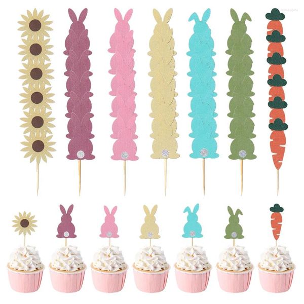 Decorazione per feste Pasqua Cupcake Topper Torta Compleanno per bambini Baby Shower Dessert Decor Happy