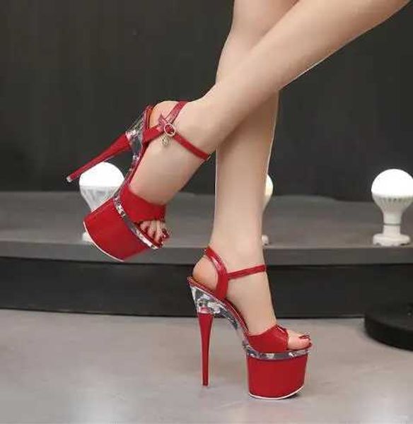 Модельные туфли, женские танцевальные туфли из стали, лето 2020, сандалии на высоком каблуке с открытым носком, модель 15-18 см, черные туфли-лодочки большого размера с толстой подошвой H24032181M5JJEI
