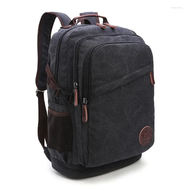 Zaino in tela vintage per la scuola, escursionismo, viaggio, casual, zaino per libri, uomo, donna, zaino per laptop