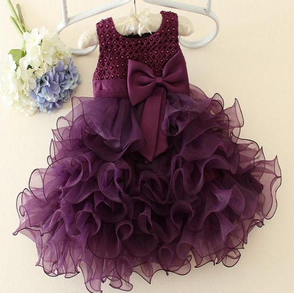 Bebê recém-nascido flor colete batismo vestidos de verão vestido de batismo crianças meninas arco festa princesa casamento tutu vestido bebê menina Clothi8951662