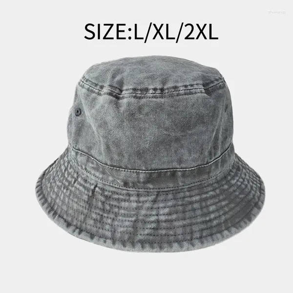 Berets 2024 Big Head Plus Size Eimer Hut für Männer Reine Baumwolle Panama Fischer Koreaner Mann Frauen 59 cm 60 cm 62 cm 63 cm Sonne