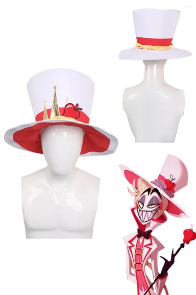 Fontes de festa Lúcifer Cosplay Hat Cap Acessórios de fantasia Anime El Disguise Chapéus Brancos Presentes Adulto Unissex Halloween Carnaval Terno