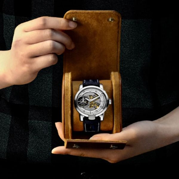 Stiefel Reisebereich, Watch Roll Case Lagerung und Organisator Hülle Schmuck Geschenkkiste mit Antimove Watch Pillow Unisex