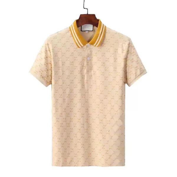 2024 polos masculinos camisa de verão roupas marca algodão manga curta negócios casual listrado designer homme respirável