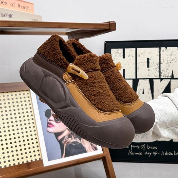 Casual Schuhe Winter Pelz Für Frauen Slip-on Warme Sport Sneaker Damen Komfort Plus Plüsch Faulenzer Mama Erwärmt Gepolsterte schuhe