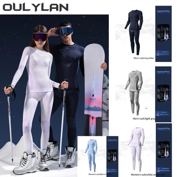 Set OUlylan Professional schneller Trocknung Ski Unterwäsche warmes atmungsaktives Kompression im Freien Skiganzug für Männer Frauen Herbst Winter Skifahren