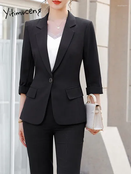 Zweiteilige Hosen für Damen, Büro, elegant, koreanischer Stil, Damenanzüge, formelle Kleidung, Hose, Arbeitskleidung, 2024, Blazer, lässig, langärmelig, modisch