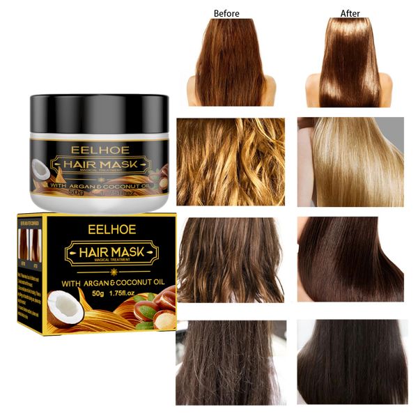 Condicionadores lavar máscara de cabelo reparo dano de cabelo Frizzy Tratamento de nutrismo de coco Condicionador suave Condicionador Cabelo Cabinete Cuidados de beleza